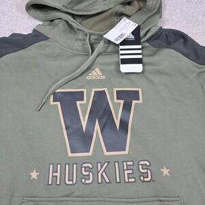 Adidas zWashington Huskies‎ Olive Green Hoodie Men's NCAA Pullover Fan Apparel